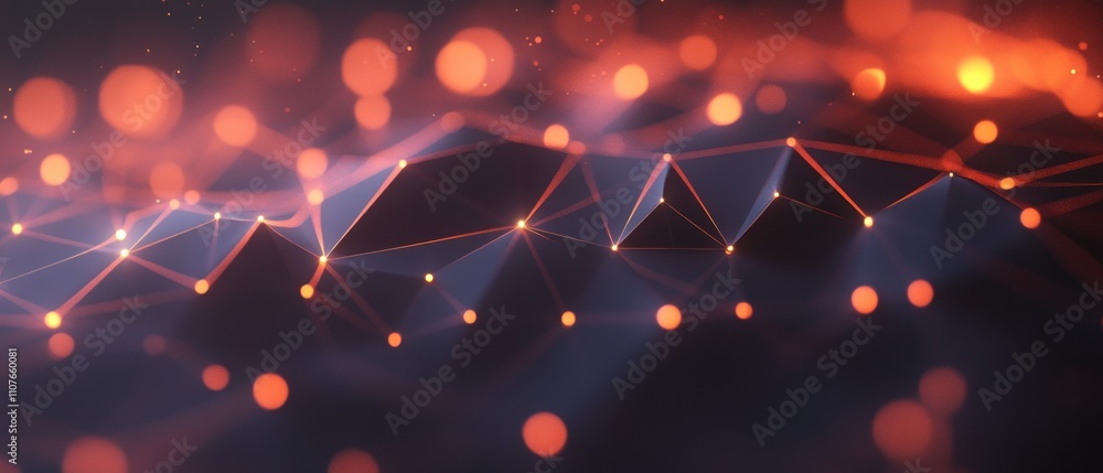 Poster abstract visualization of interconnected nodes and glowing elements representing data flow.