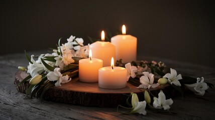 Spa setting with aromatic candles
