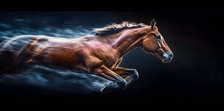 A dynamic image of a horse galloping, showcasing speed and power in motion.