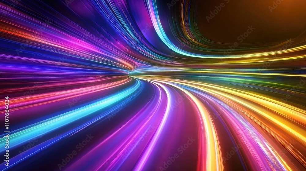 Poster abstract colorful background with speed light effect