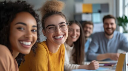 Fototapeta premium Smile and Positivity in a Group Setting