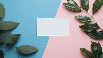 Image of a business card background with modern design elements, professional aesthetics, and customizable space for contact information