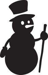 Snowman Icon Silhouette Vector Illustration