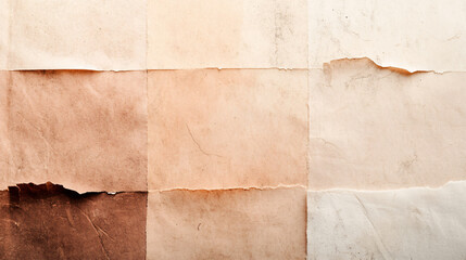Fototapeta premium blend of earthy tones and textures forms rustic background, showcasing various shades of brown and cream. aged paper adds vintage feel, perfect for creative projects