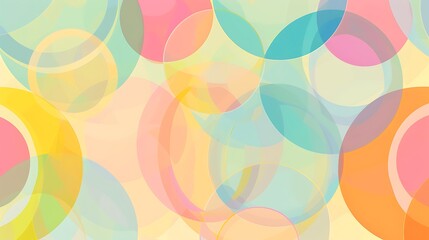 Abstract Background with Overlapping Circles in Pastel Colors
