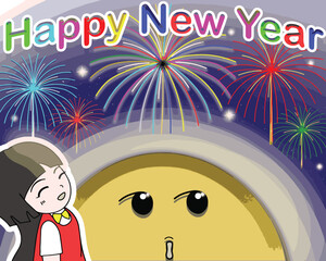 Fototapeta premium Watch fireworks on New Year's Day