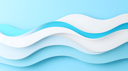 Obraz premium Dynamic waves of blue and white abstract design digital art minimalist style modern aesthetics creative inspiration