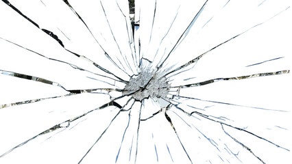 Cracked in glass isolated on a transparent background