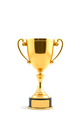Winner gold cup isolated on white background