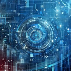 Background Abstract for Blue colored Tech Finance Fintech Pixel Pattern