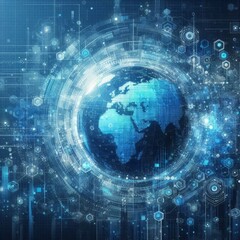 Obraz premium Background Abstract for Blue colored Tech Finance Fintech Pixel Pattern