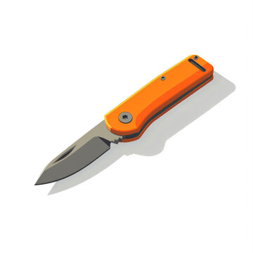 recommend clip art: Orange folding pocket knife illustration.