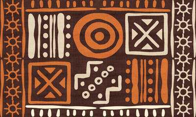 Tribal Style African Mud Cloth Carpet Bohemian Geometric Pattern Zigzag Tribal Design Illustration American Mud Cloth Pattern Bogolan Pattern Aztec Tribal Pattern For Textile Carpet