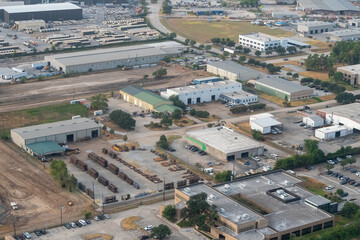 Fototapeta premium Houston, Texas - Aerial photograph of an industrial area near the airport