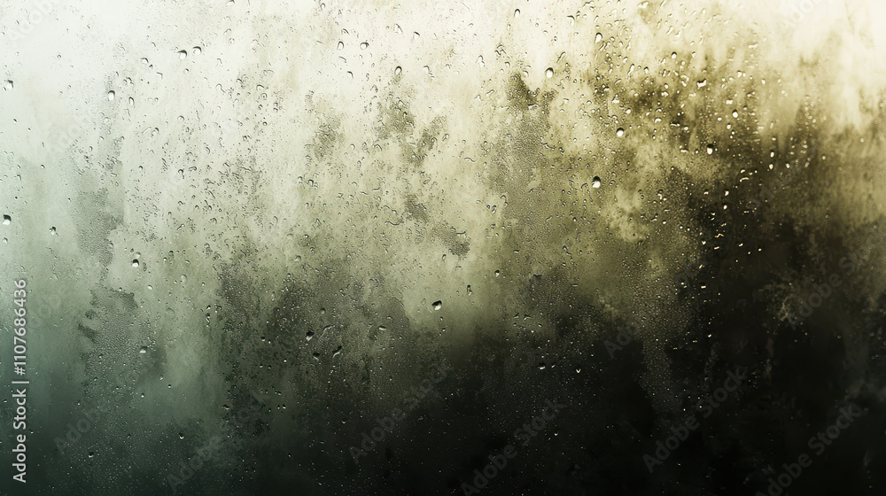 Poster moisture laden water droplets create beautiful abstract pattern on foggy surface, evoking sense of t