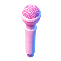 Pink microphone 3D render.