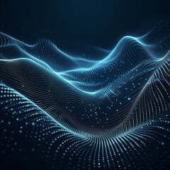 Abstract digital wave of particles. Futuristic point wave. Technology background vector.