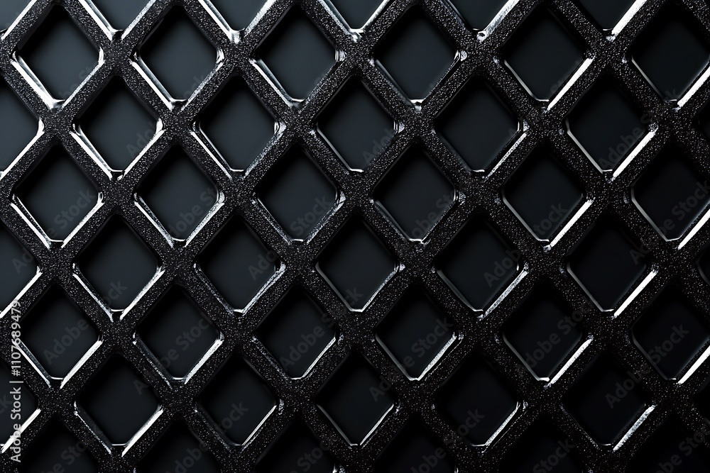 Poster Abstract dark metallic grid background texture.