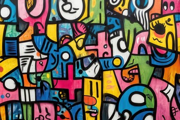 Obraz premium Creative abstract mural concept, innovative ideas for pop art atmosphere