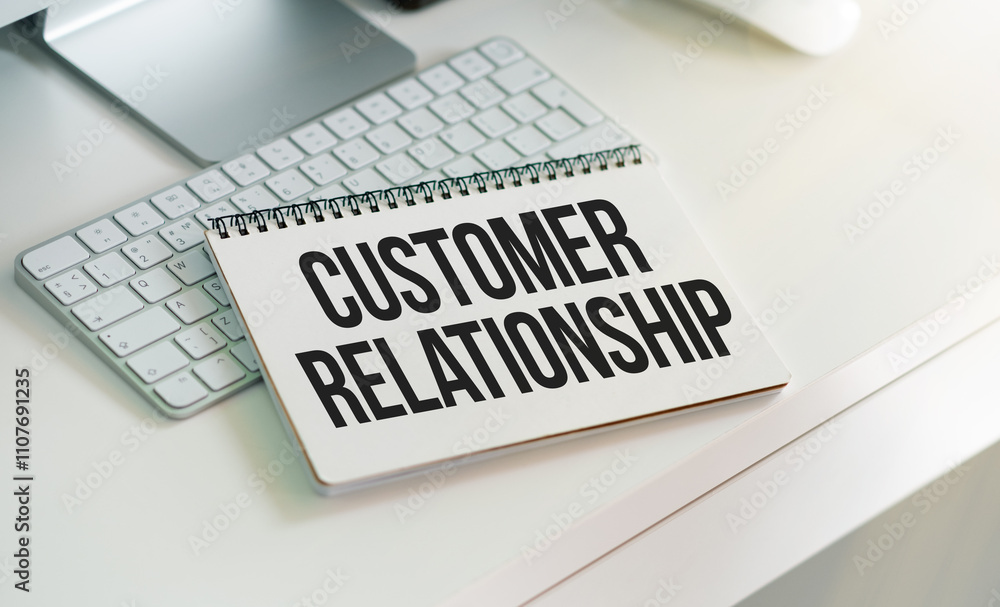 Poster notebook with toolls and notes about customer relationship