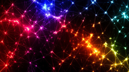 Fototapeta premium Rainbow light network.