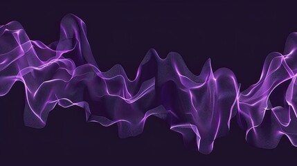Abstract Purple Waves Digital Art Design