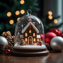 Christmas tree with snow. generated with AI