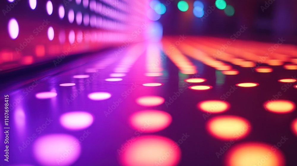 Poster A colorful array of illuminated dots creating a vibrant, dynamic atmosphere.
