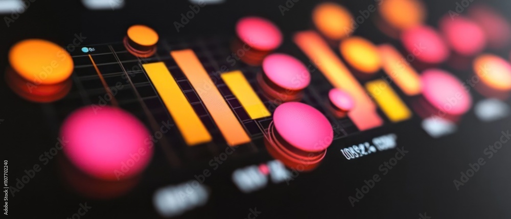 Poster a colorful data visualization with bars and circles representing various statistics.