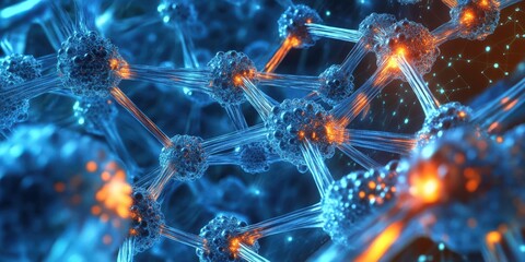 Bonding structure of materials science are relying on knowledge from physics chemistry biology and geology. Molecular structure in vibrant blue tones