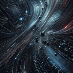 Fototapeta premium Abstract background dark with carbon fiber texture 