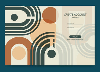 Account sign up and password page. Login ui ux design concept illustration. Landing page
