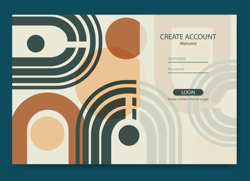 Account sign up and password page. Login ui ux design concept illustration. Landing page