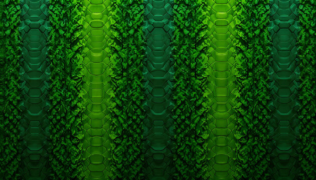 Seamless texture of gleaming green tree python with realistic patterns and natural colors, soft lighting, high resolution
