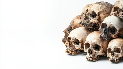 Obraz premium human skulls on white background