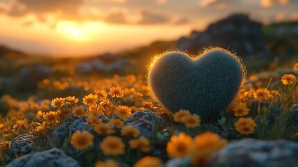 Fototapeta premium Heart in wildflowers