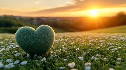 Fototapeta premium Sunset field love