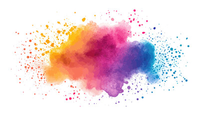 Fototapeta premium Vibrant Colorful Ink Splash Paint Splatter Powder Explosion on White Background