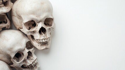 Obraz premium human skulls on white background