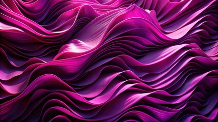 Obraz premium Abstract Wavy Pattern of Vivid Magenta and Purple Tones with Gradual Depth and Shadow Effects