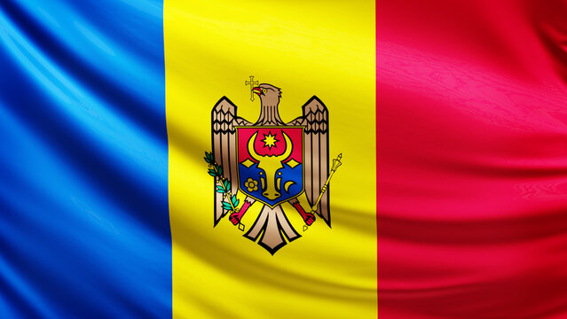 moldova flag picture, close-up shot of moldova nation flag, european, animated flag background photo, 3D photo of a flag, national symbol of the moldovan people, patriotism, full screen