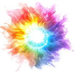 Vibrant abstract rainbow smoke design.