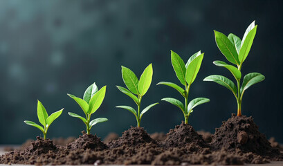 a growing graph of green shoots