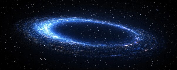 Obraz premium Hoag's object-like ring galaxy rotating in outer space
