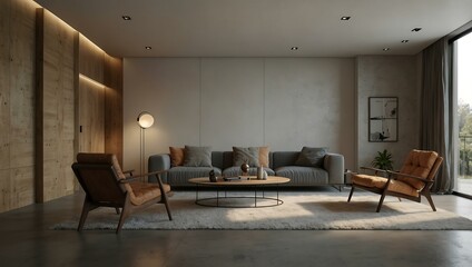 Minimalist interior room with open doors and natural light.