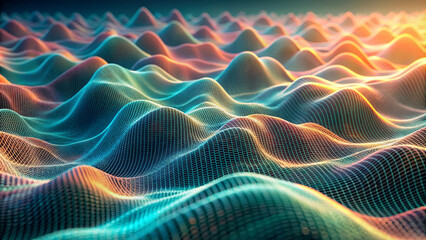 Obraz premium Digital wave texture background beautiful colors