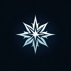 Obraz premium A stylized snowflake design with sharp, symmetrical points and a glowing center.