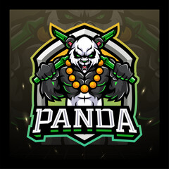 Panda master mascot esport logo design