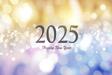 New Year Celebration, New Year's lights Welcome to Happy New Year 2025, Merry Christmas