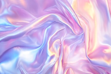 Obraz premium A vibrant, iridescent fabric drapes in soft pastel hues.